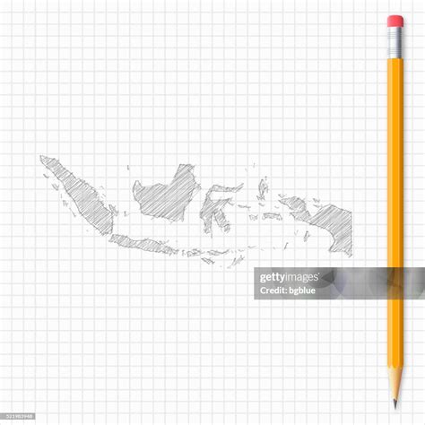 Indonesia Map Sketch With Pencil On Grid Paper High-Res Vector Graphic - Getty Images