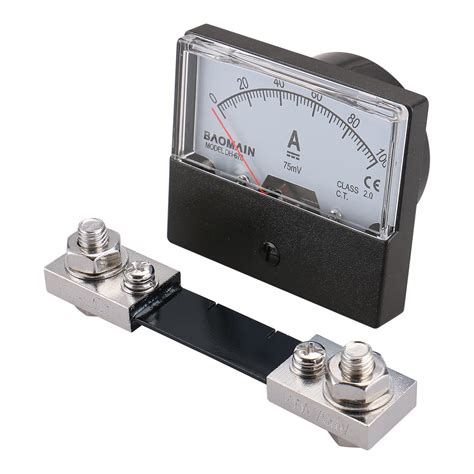 Baomain DH-670 DC 100A Analog Amp Panel Meter Current Ammeter with 75mV ...