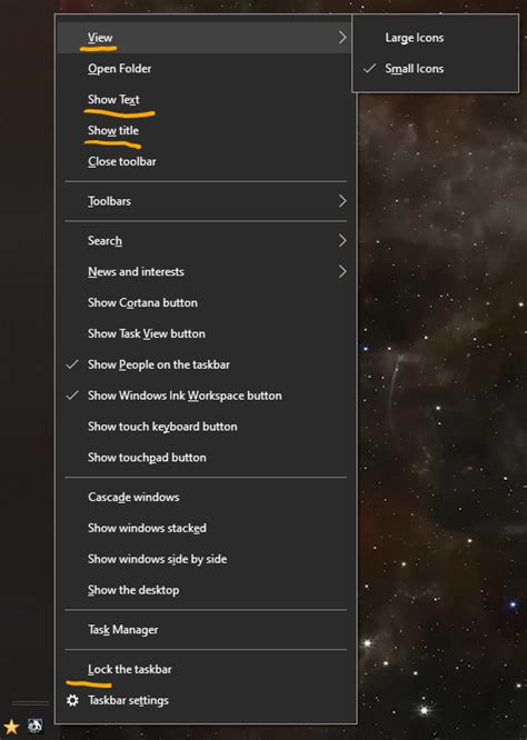 Image result for Taskbar PopupMenu
