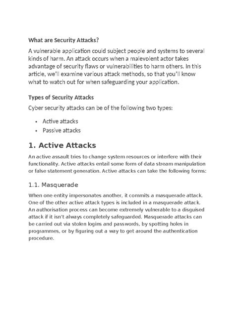 Cns - Summary computer science - What are Security Attacks? A ...
