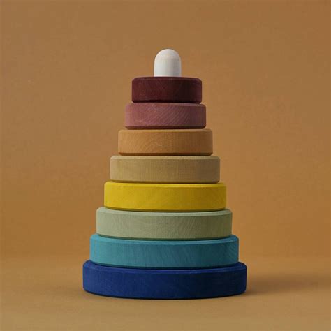 Stacking Tower White Outside, Colorful Inside - Raduga Grez