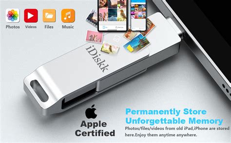 App-le Mfi Certified 128GB iDiskk iPhone Flash Drive,for Photos and ...
