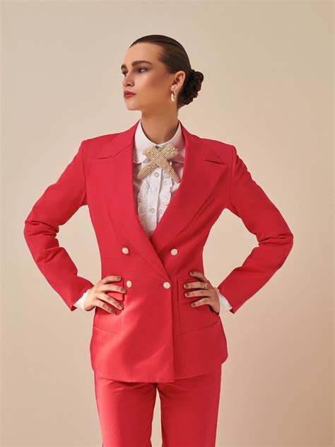 Women's Pant Suit | Imperial Red Blazer and Trouser - PROT Official