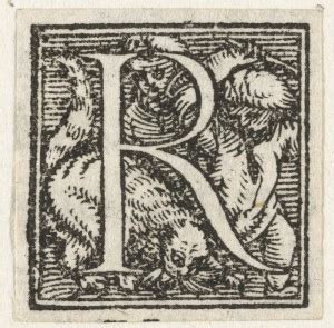 Letter R with two children cat store. 1522 - 1526 Fine Art Print - Art ...