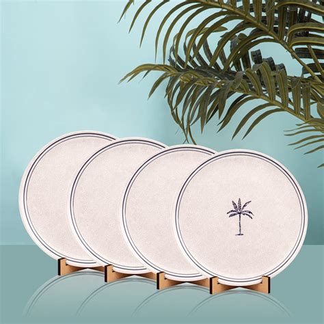 Buy Anko Dinner Plates Pack of 4 Side Plates, Round | Melamine Dinner ...