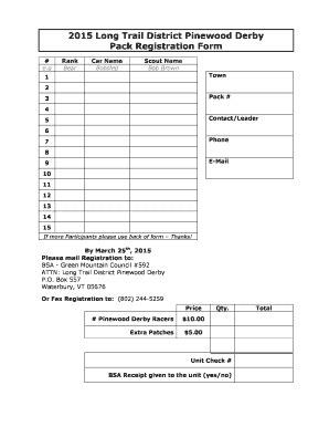 Fillable Online storage scoutingvermont 2013 Long Trail District ...
