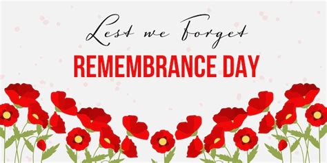 Lest we forget remembrance day banner illustration | Premium Vector