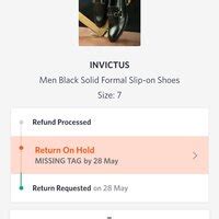 [Resolved] Myntra.com — Return on hold due to missing tags.