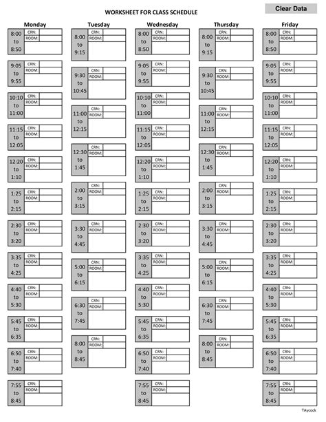 Purdue Printable Class Calendar