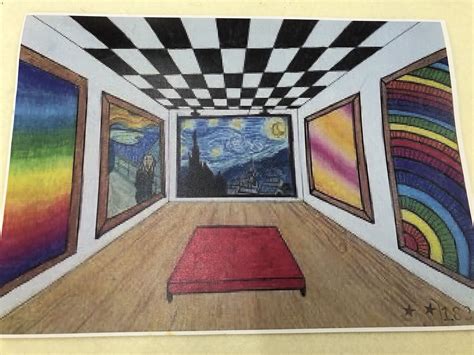 One point perspective art gallery – Artofit