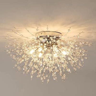Buy Yasince Modern Crystal Firework Ceiling Lights, 6-Light Sputnik ...