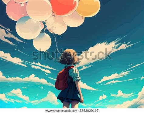 Anime Flying with Balloons 的图像结果