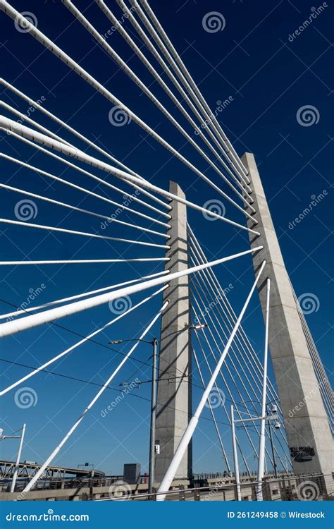 Details of the Tilikum Crossing Bridge Over the Willamette River in ...