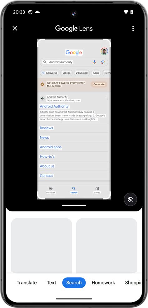 Image result for Android Mobile Google Screen Search Options