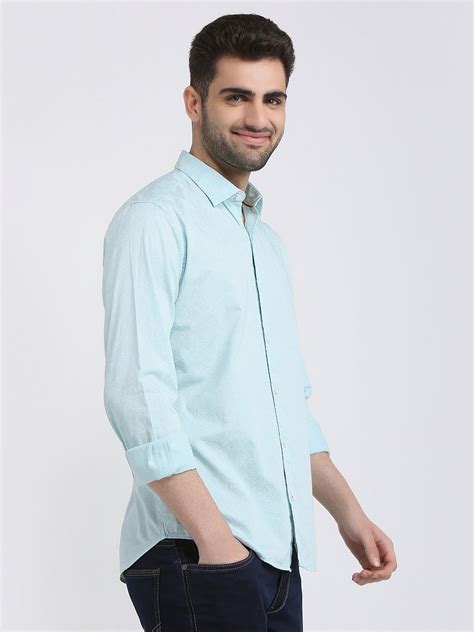 Park Avenue Men Blue Slim Fit Printed Casual Shirt – MyRaymond