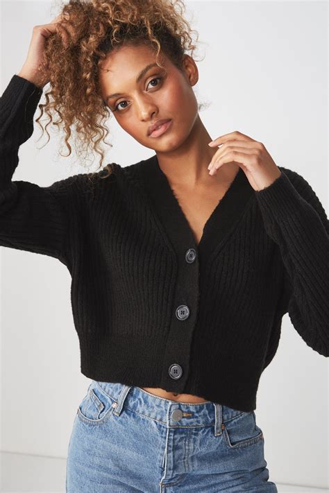 Luxe cropped cardigan - black Cotton On Knitwear | Superbalist.com