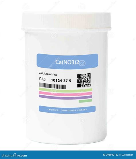 Ca(NO3)2 - Calcium Nitrate stock photo. Image of label - 296042162