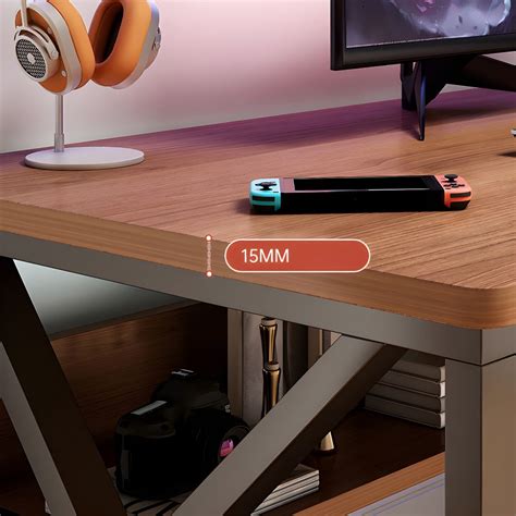 Modern Wood Computer Desk Cable Management Rectangular Office Desk ...