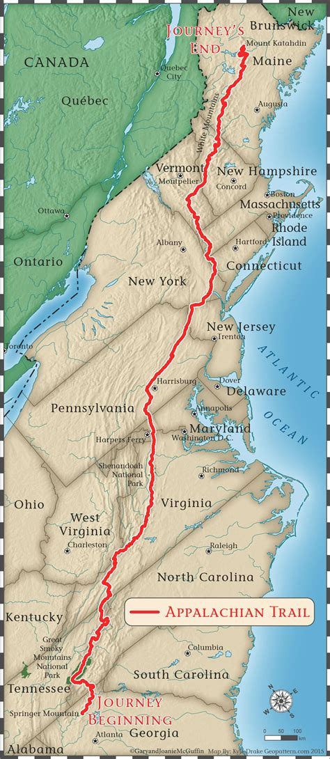 International Appalachian Trail Map