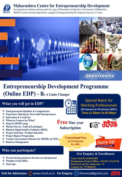 Training Programme Table || MCED