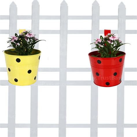 Single Railing Planter (Set of 2) - Red & Yellow – TrustBasket