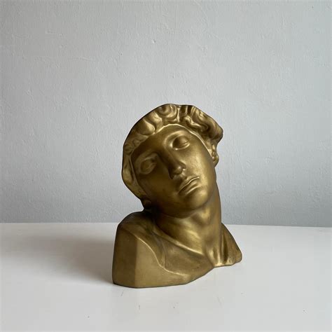 Patinated Plaster Bust of a Dying Slave, Michelangelo, Cast by Mulaza ...