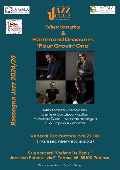 Max Ionata & Hammond Groovers ven 13 dic ore 21,30 , Via Francesco ...