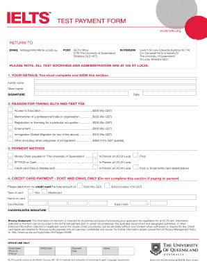 Fillable Online Test payment form - ICTE UQ Fax Email Print - pdfFiller