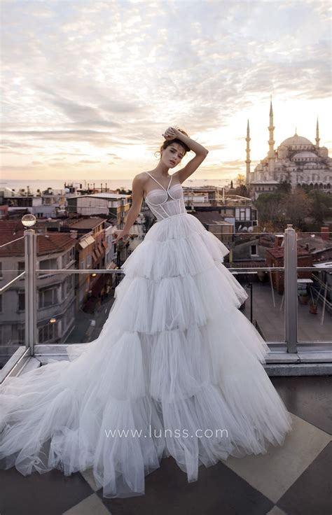 Stunning Pleated Tulle Tiered Tulle Bridal Shower Dress - Lunss