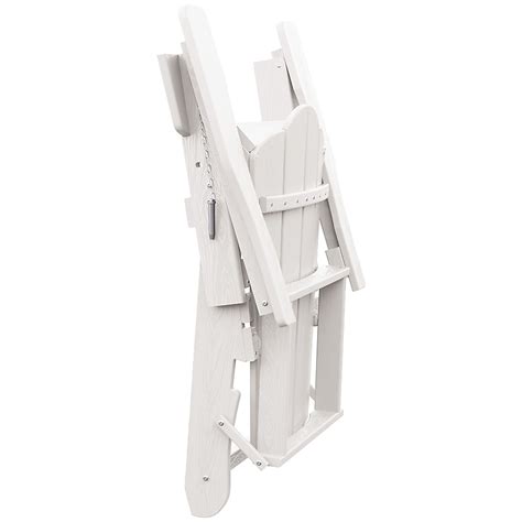 JEAREY Folding Patio Adirondack Chair Stackable White Hdpe Frame ...