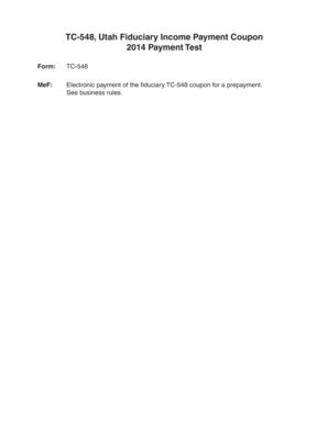 Fillable Online tax utah TC-548 Utah Fiduciary Income Payment Coupon ...