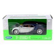 Buy Diecast Car & Display Case Package - Bugatti Chiron, Silver w/ Blue ...