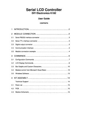 Fillable Online Serial LCD Controller - Ozitronics Fax Email Print ...