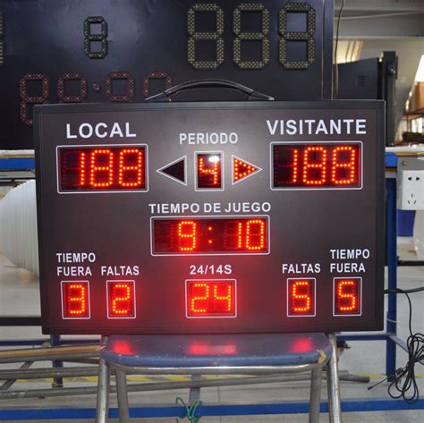 650X400mm Spanish Custom Language Outdoor LED Scoreboard with 24s Per ...