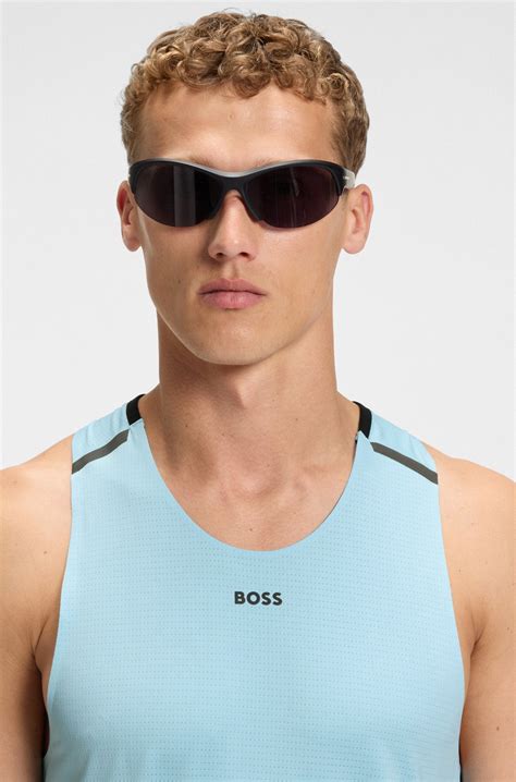 BOSS - Active mesh-jersey tank top with decorative reflective details ...