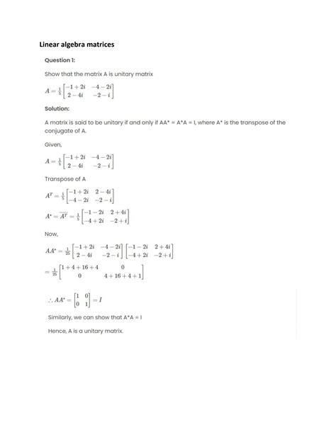 Image result for Linear Algebra Matrices