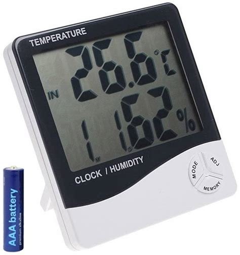 Gadget Hero's Digital Hygrometer Thermometer Humidity Meter with Clock ...