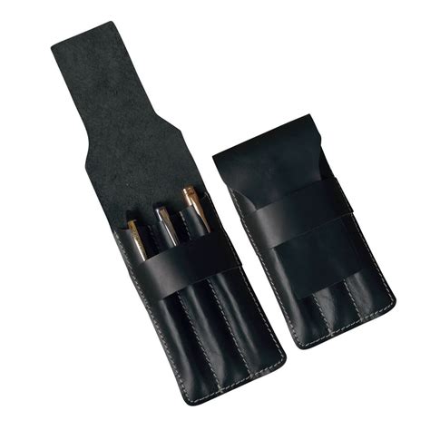 Pen Case with 3 Compartment- Black Matte