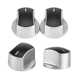 Zerone Universal Stove Knobs, 6pcs Metal Silver Oven Knobs Gas Stove ...