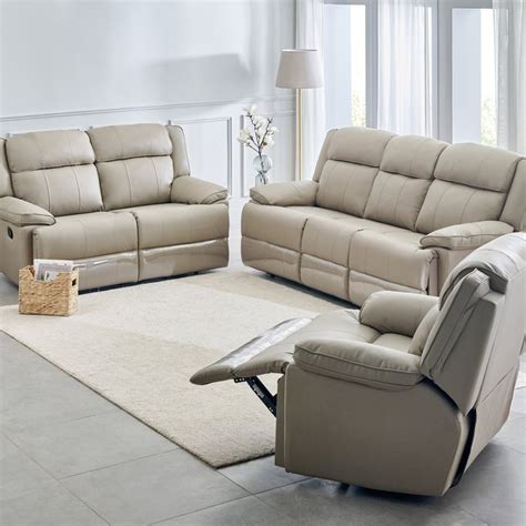 Buy Torino Faux Leather 3+2+1 Seater Recliner - Grey from Home Centre ...
