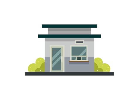 Security guard building simple flat illustration | Premium Vector