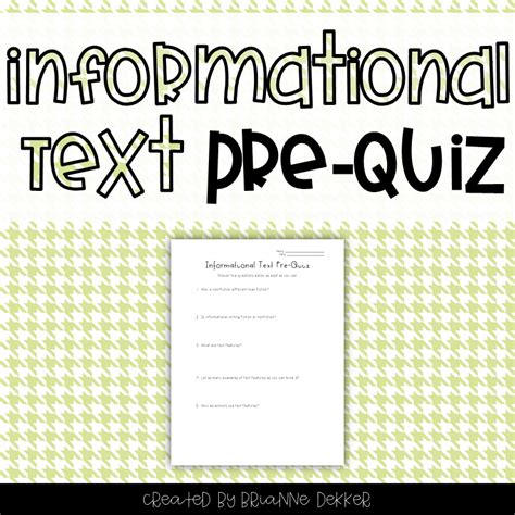 Image result for Informational Text Features Quiz