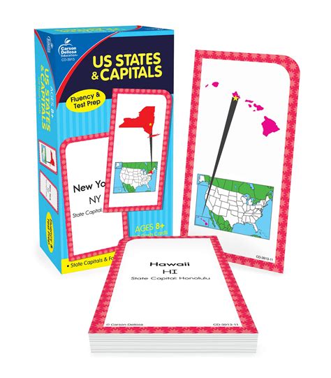 Buy Carson Dellosa US States and Capitals Flash Cards, US History, Fun ...