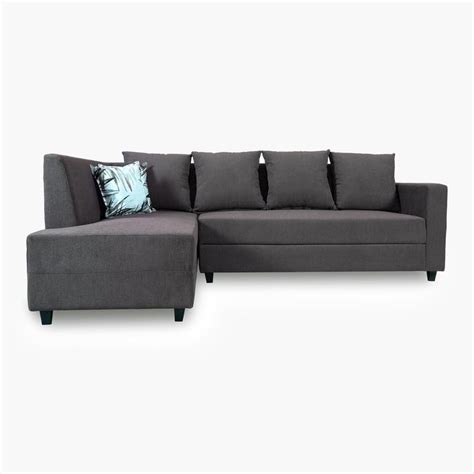 Buy Helios Ciro Fabric 3-Seater Left Corner Sofa with Chaise - Grey ...