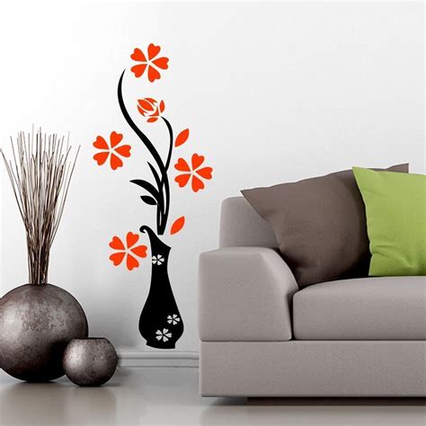 Decals Creation™ Wall Sticker 'Flower Pot' (PVC Vinyl Multicolor ...
