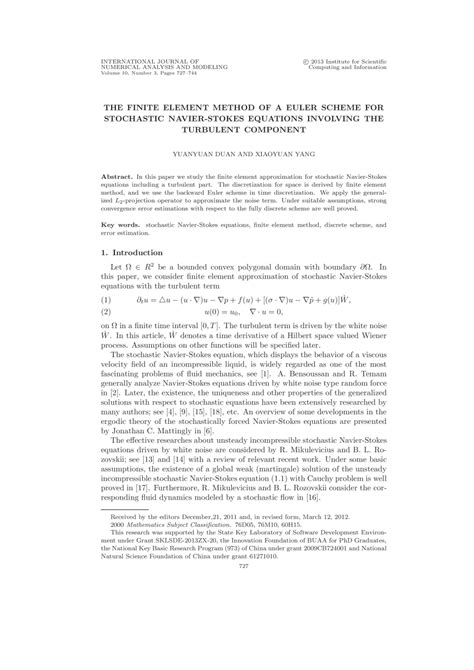 Global Science Press: The Finite Element Method of a Euler Scheme for ...
