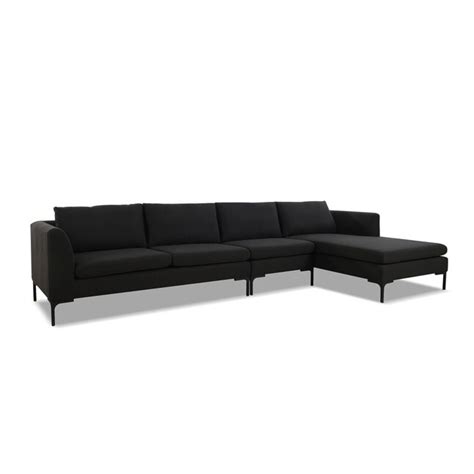 Jennifer Taylor Home 131.5-Inches Modern Jet Black Woven 4 -seater ...