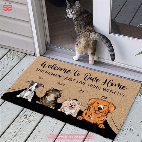 Dogs and Cats - Welcome to our home....Custom Welcome Mats, Cat Lover ...