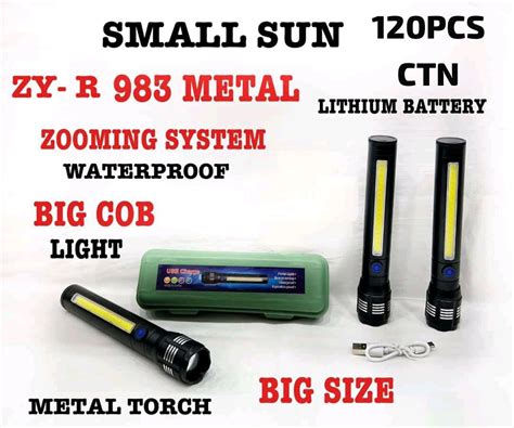 USB Torch 🔦 Big Size (Zooming & Blinking Light) Metal Body Torch