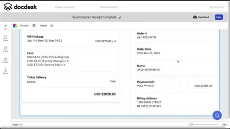 Image result for Ticketmaster Receipt